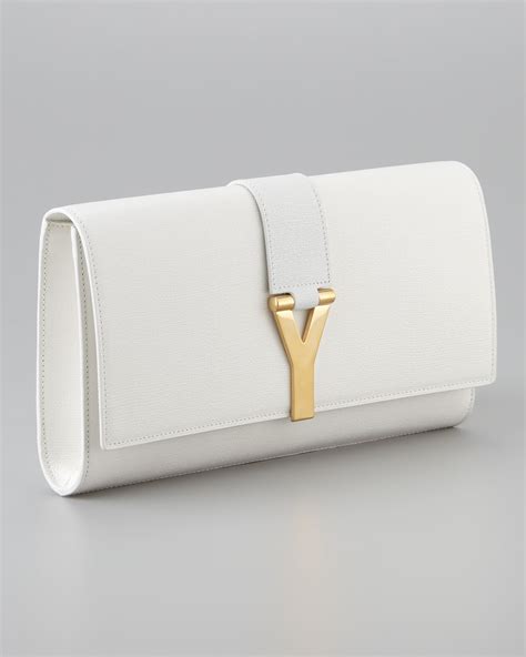 white YSL clutch price